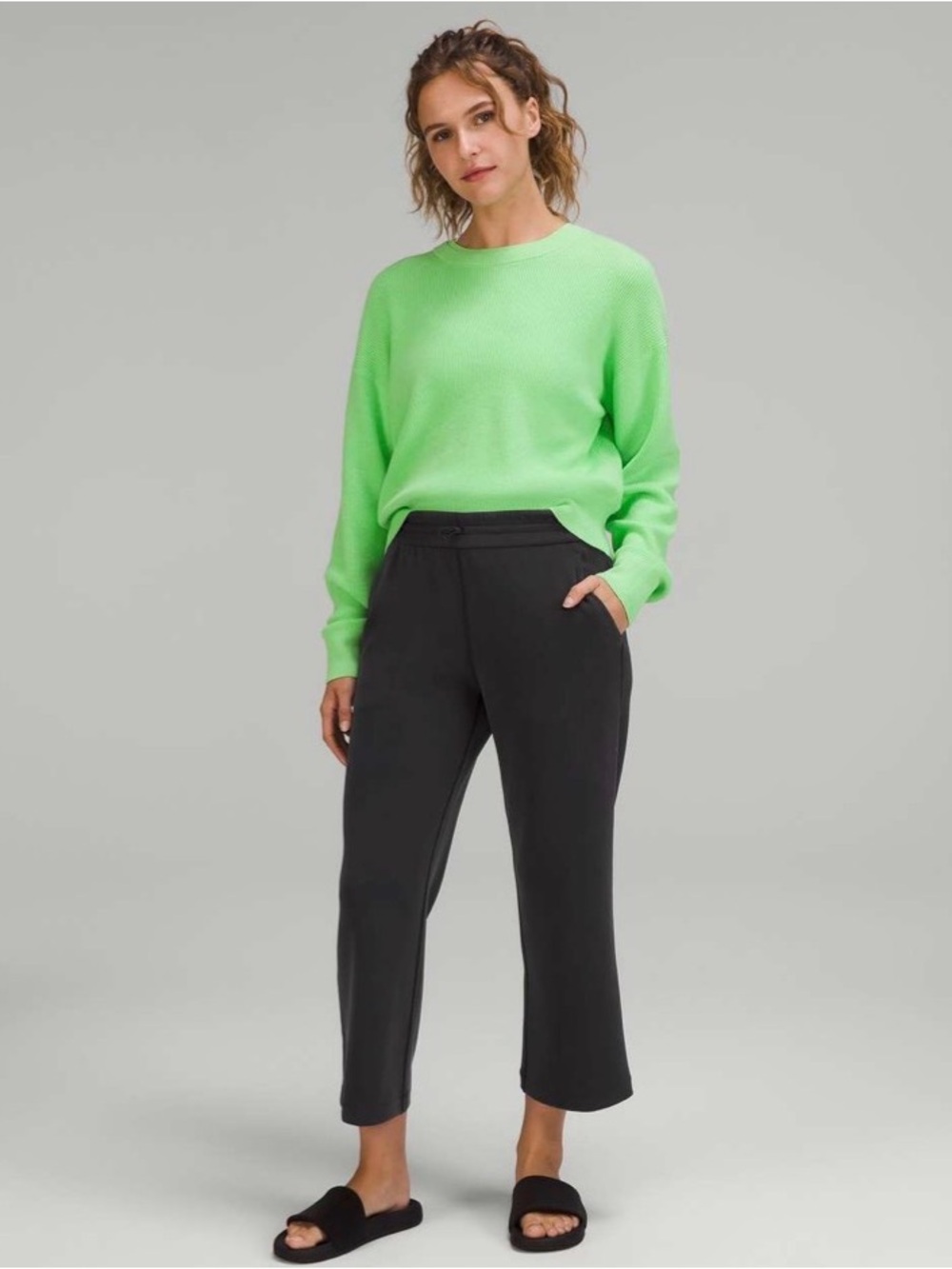Lululemon Softstreme High-Rise Straight Leg Crop Black Sz 14 Activewear Gym